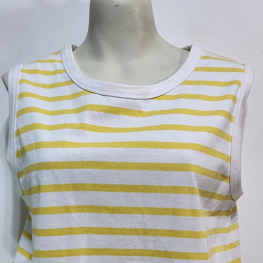NWT Fig Newport Sleeveless Top - White & Yellow Stripped - Picture 4 of 7